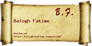 Balogh Fatime névjegykártya